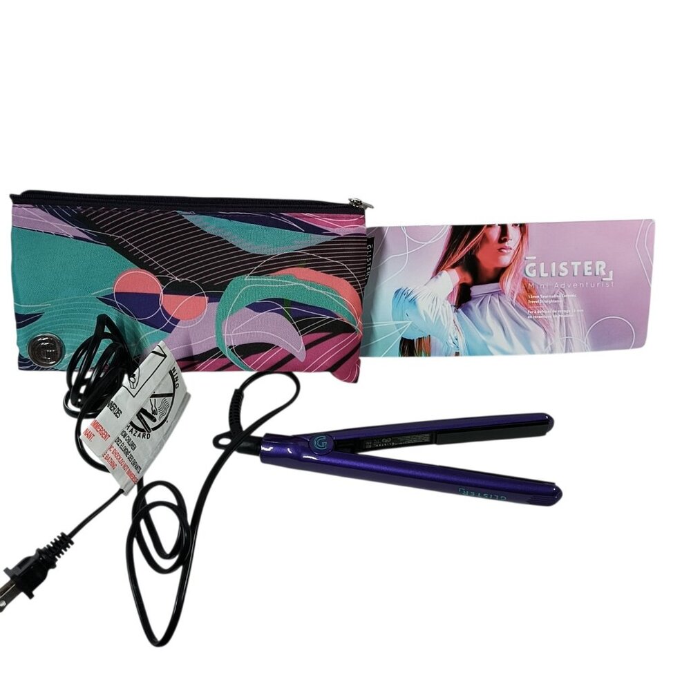 Glister Mini Adventurist Hair Straightener Ultraviolet in Pouch